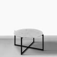 thumbnail image 3 of Ivy 30 Inch Marble Top Round Coffee Table with Metal Frame White and Black - Saltoro Sherpi, 3 of 7