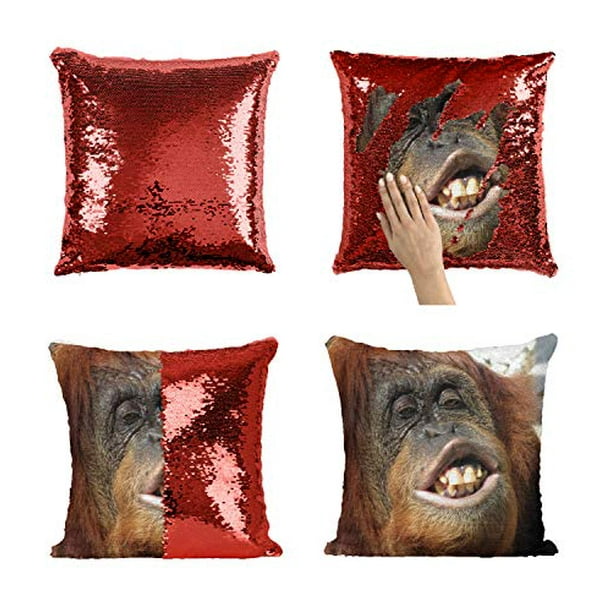 Ugly Gorilla Shimpanzee P194 Sequin Pillow Funny Pillow Sequin Reversible Pillow Throw Pillow Cover Décor Gift For Him Her Birthday Christmas Halloween Present Pillow Cover Insert Walmart Com Walmart Com