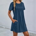 thumbnail image 6 of jtjvou Swimsuit Coverup for Women 2026 Short Sleeve Bathing Suit Cover Ups Beach Summer T-Shirt Dresses with Pockets Navy L, 6 of 8