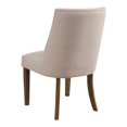 thumbnail image 3 of Benjara Upholstered Pine Wood Parson Chairs Set Of 2 Cream And Brown, 3 of 3