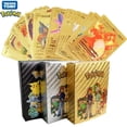 thumbnail image 2 of 11-110Pcs Cards Gold Foil Golden Letters English Spanish French German Game Card Metalicas Charizard Vmax Gx Series Gift, 2 of 5