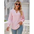 thumbnail image 3 of SIEANE Ruffle Long Sleeve Blouse for Women V Neck Hollow Out Shirt Casual Tops, 3 of 6