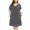 Gray, variant on Women's Striped Sleepwear Button Down Duster Robe Short Sleeve House Dress Nightgown With Pocket XL-4XL