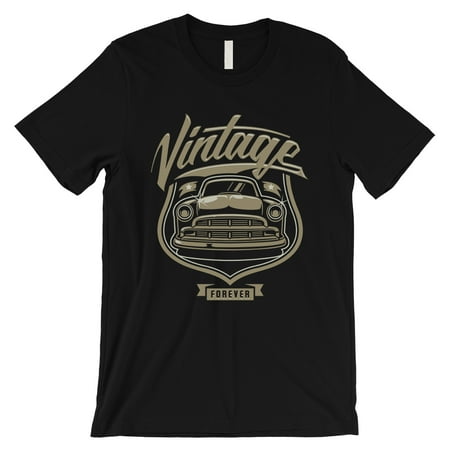 Vintage Forever Mens Black Retro Graphic T-Shirt For Car Lovers