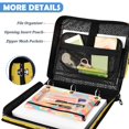 thumbnail image 5 of Zipper Binder with Shoulder Strap 2 inch 3 Ring Waterproof File Folder Organizer Bag 500 Sheet Panda Cartoon with Heart Pattern, 5 of 8