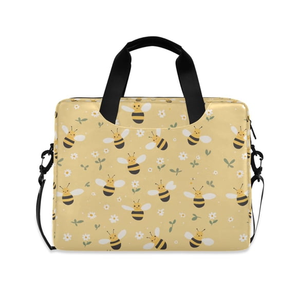 FORMRS 16" Laptop Bag Carrying Sleeve Case with Handle Travel Shoulder Briefcase, Cute Bee Pattern