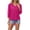 Hot Pink, variant on BRGZLK Women's 3/4 Sleeve Solid Color Summer Gauzy Tops Trendy Button Decoration Henley Shirts Classy Cruise Going Out Outfits