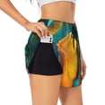 thumbnail image 3 of Lsque Mango In The Rain Printed Women's Running Shorts with Liner Pockets,Elastic Quick Dry Workout Athletic Gym Yoga Shorts,Womens High Waist Shorts-X-Large, 3 of 9