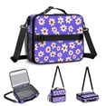 thumbnail image 5 of Daisy Pioneer Flower Purple Pattern Insulated Lunch Bag with Shoulder Strap and Bottle Holder,Bento School Lunch Bag Box,11x9.5x3.5 Inches, 5 of 5