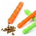 thumbnail image 4 of KMWGRE Indestructible Dog Bone Chew Toy for Teeth Cleaning Care Interactive Squeaky Chew Stick Brush Puppy Chewing Bone for Aggressive Chewers Orange 23X4CM, 4 of 5