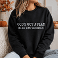 thumbnail image 3 of Funny Christian Shirt, God's Got a Plan Mine Was Terrible Sweatshirt, Sarcastic Faith Hoodie and T-Shirt, Christian Gift for Men and Women, 3 of 9