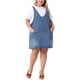 thumbnail image 2 of Vestido de mezclilla sin mangas con escote en V para mujeres de tallas grandes Agnes Orinda, vestido casual con bolsillos, 2X azul cielo para el Día de la Madre, 2 of 4