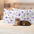 thumbnail image 3 of Purple Flowers Pillow Covers 2 Pack Spring Plant Pillowcase Waterproof Outdoor Throw Pillow Cover for Patio Balcony Rectangular Cushion 20”x12”, 3 of 9
