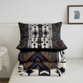 thumbnail image 5 of Aztec Geometric Comforter Set Queen,Vintage Western Boho Bedding Set Southwestern Tribal Bedding Comforter Sets Adults Men American Quilt Duvet Black Brown, 5 of 7