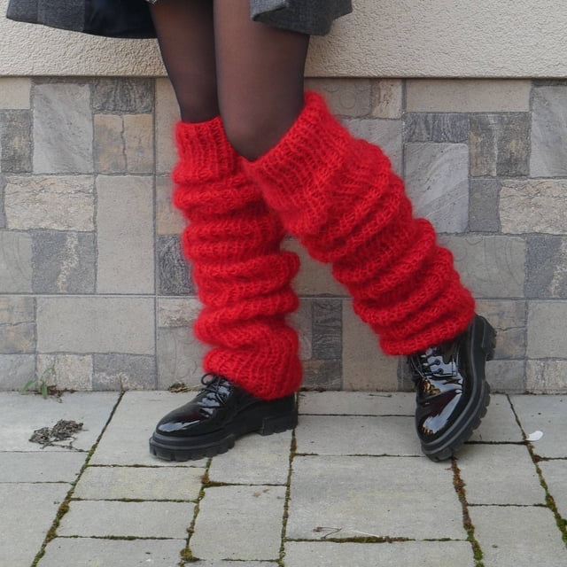 Jusqu'à 10$ Bas Rouges Bas d'Hiver pour Femmes Mode Décontractée Bas en Tricot