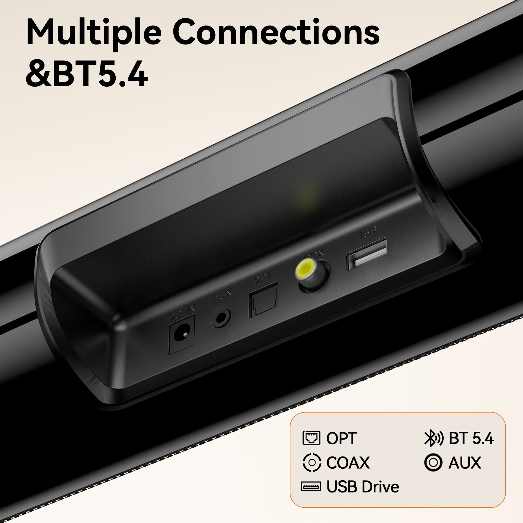 VEATOOL 60W 2.1 Channel Soundbar with Subwoofer, Black photo 7