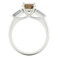 thumbnail image 4 of 2.5 ct Oval Cut Simulated Champagne Diamond 3 Stone 18K White Gold Womens Engagement Ring, 4 of 5