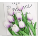 thumbnail image 1 of Nvzi 12 flores artificiales de tulipán, flores falsas, flores artificiales para decoración de bodas, blanco y morado, 1 of 5