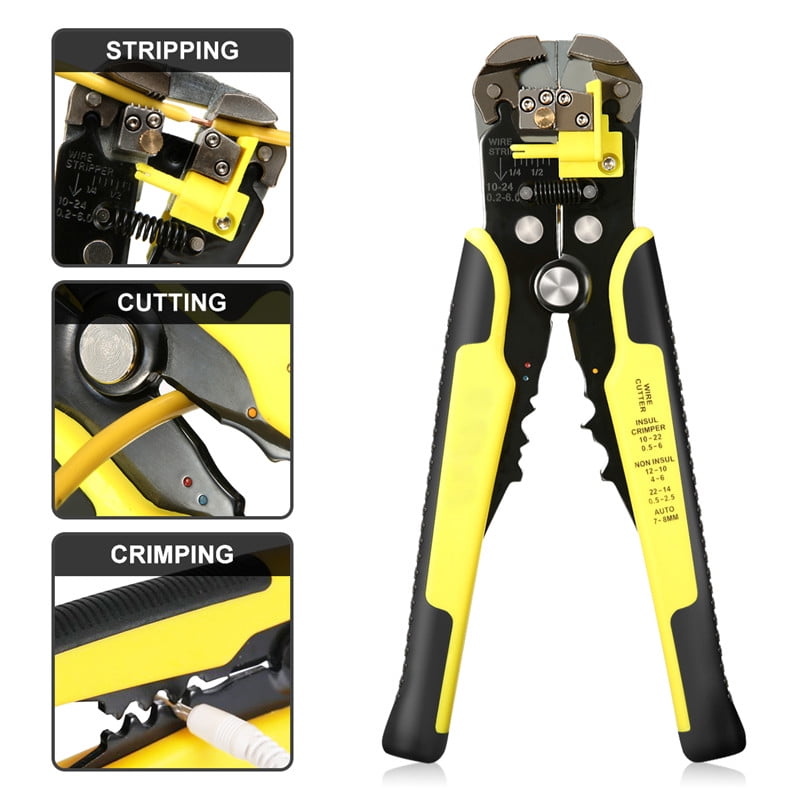 Professional Wire Striper Set Cutter Strippers Crimper Pliers Terminal Tool Kit 