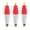 White Red, variant on EVA Foam Weighted Fishing Bobbers, 3pcs Oval Cigar Snap-On Floats for Bass Trout Crappie