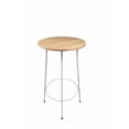 thumbnail image 1 of Neni Table de Bar 42 Pouces, Dessus en Bois Brun Naturel Rond, Métal Blanc Moderne, 1 of 1
