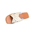 thumbnail image 2 of Hoshose New Summer Women Sandals Flat Heel Solid Color Non Slip Summer Fashion Outdoor Slide Sandals Comfortable, 2 of 9