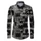 thumbnail image 3 of Camisas s Para Hombre Interior Camisas estampadas informales de manga larga para otoño e invierno para hombre, blusas superiores a la (Black, XXL), 3 of 4