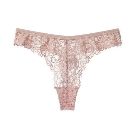 ZVNAH Womens Floral Lace G-string Thongs  Sexy See Though Underwear  Valentine s Day Gifts  Plus Size Panties  Low Waist Underpants