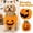 Orange, variant on Halloween Pumpkin Dog Costume with Soft Plush Hoodie and Wizard Hat, Cute Pet Apparel for Small Dogs Cats, Fall Party Outfit Dress Up Clothes, 1 Set