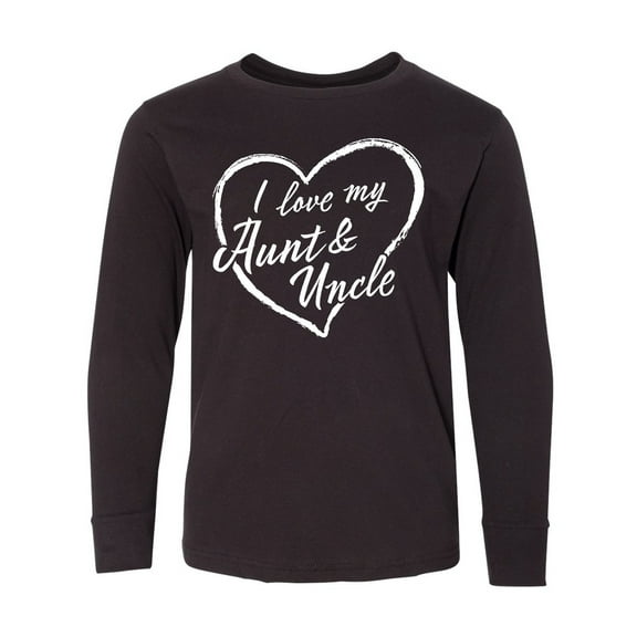 Inktastic I Love My Aunt and Uncle in White Chalk Heart Long Sleeve Youth T-Shirt