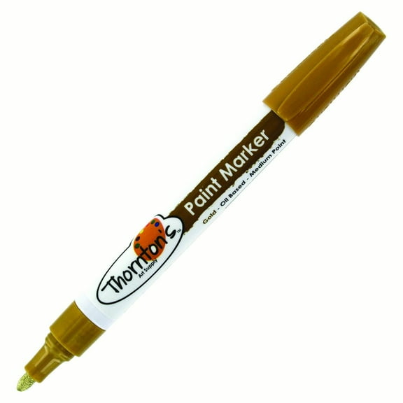 Thornton's Art Supply Oil-Based Paint Marker, Medium Point, Metallic Gold Ink