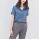 thumbnail image 2 of Camisa de gasa Blusa de manga corta de verano para mujer Top informal suelto, Azul, M Vogacara AP001402-12B, 2 of 7