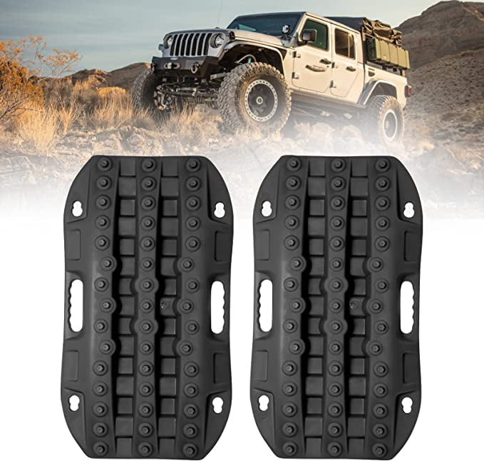 STIMULATER Recovery Traction Boards Ice and Snow Recovery Traction Tracks Mat with Bag,Orange Mud 2PCS Off-Road Recovery Tracks 4X4 Jeep Truck Tire Traction Mat for Sand 