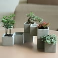 thumbnail image 4 of KYAIGUO Small Cement Plant Pots 14.4x2.8inch Flower Pots Simple Square Geometric Design, Classic and Beautiful for Office or Garden, Living Room, 4 of 5