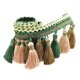 thumbnail image 1 of 1 yarda de cinta decorativa con borlas para cortinas de ropa estilo europeo Café + Verde, 1 of 8