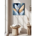 thumbnail image 5 of Wall Art Prints, Blue Feather Framed Canvas Prints for Bedroom Living Room Bathroom Office, Abstract Modern Golden Art Painting Textured Gallery Wrap Wall Art Poster for Gifts Home Decor 12"x12", 5 of 9