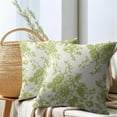 thumbnail image 6 of Green Cream Floral Pillow Covers 20x20 Inch Set of 2 Spring Floral Chartreuse Green Vintage Flower Throw Pillow Covers Chinoiserie Pillowcases Cotton Linen Cushion Covers for Couch Bed Sofa Home Decor, 6 of 6