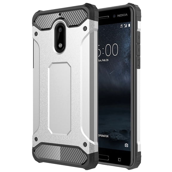 NOKIA 6 CASE, NOKIA 6 (5.5") CASE, Torryka Premium ANTI DROP PROTECTION SLEEK SLIM FIT DURABLE Anti-scratch Dual Layer Shockproof Dustproof Armor CASE FOR NOKIA 6 - Silver