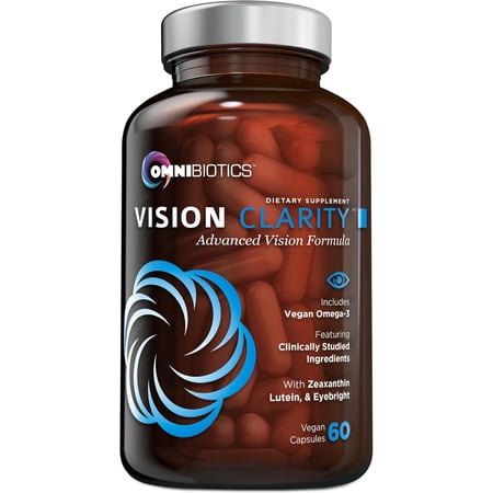 OmniBiotics Vision Clarity Eye Vitamin and Mineral Supplement - Lutein and Zeaxanthin Macular Health Supplement for Adults - 60 Vegan Capsules