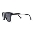 thumbnail image 3 of Polarized Mens Slick Elegant Gentlemans Luxury Horn Rim Sunglasses Matte Black Silver, 3 of 4
