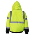 thumbnail image 3 of Men's ANSI Class 3 High Visibility Bomber Safety Jacket, Waterproof - Lime / Large, 3 of 7