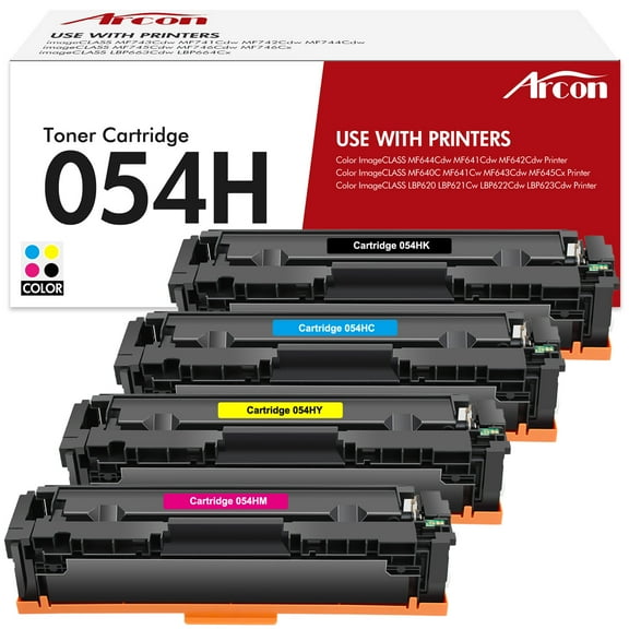 054H 054 CRG-054H Toner Compatible for Canon 054 toner cartridge set 054H Color ImageCLASS MF644Cdw MF641Cw MF642Cdw LBP622Cdw MF640C Toner Printer Ink (Black Cyan Magenta Yellow, 4-Pack)