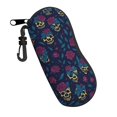 thumbnail image 2 of ZICANCN Sunglasses Soft Case, Cartoon Skulls Roses Blue Neoprene Zipper Eyeglass Case for Men Women, 2 of 9
