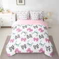 thumbnail image 2 of Homewish Cartoon Bow Tie 7-Piece Twin Bedding Set - Blue Pink Cow Print, 2 of 8