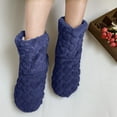 thumbnail image 2 of Dakaela Women's Men's Fuzzy Bootie Slippers Soft Cozy Plush Floor Socks Booties Fleece Lined Warm Winter House Shoes Navy Size 5.5, 2 of 7