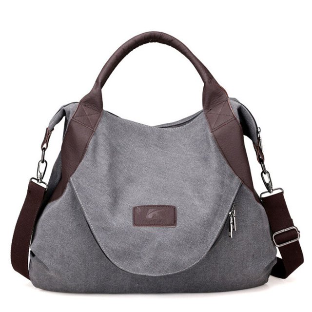 XINGMING-Bolso de mano informal de gran bolsillo para mujer, bolso de hombro, bolsos de lona con capacidad de cuero Fivean unisex