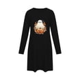 thumbnail image 5 of Edvintorg Night Shirts for Women Lightweight Sleep Dress Halloween Printed Sleepshirts Crew Neck Long Sleeve Loungewear Plus Size Black XXL, 5 of 6