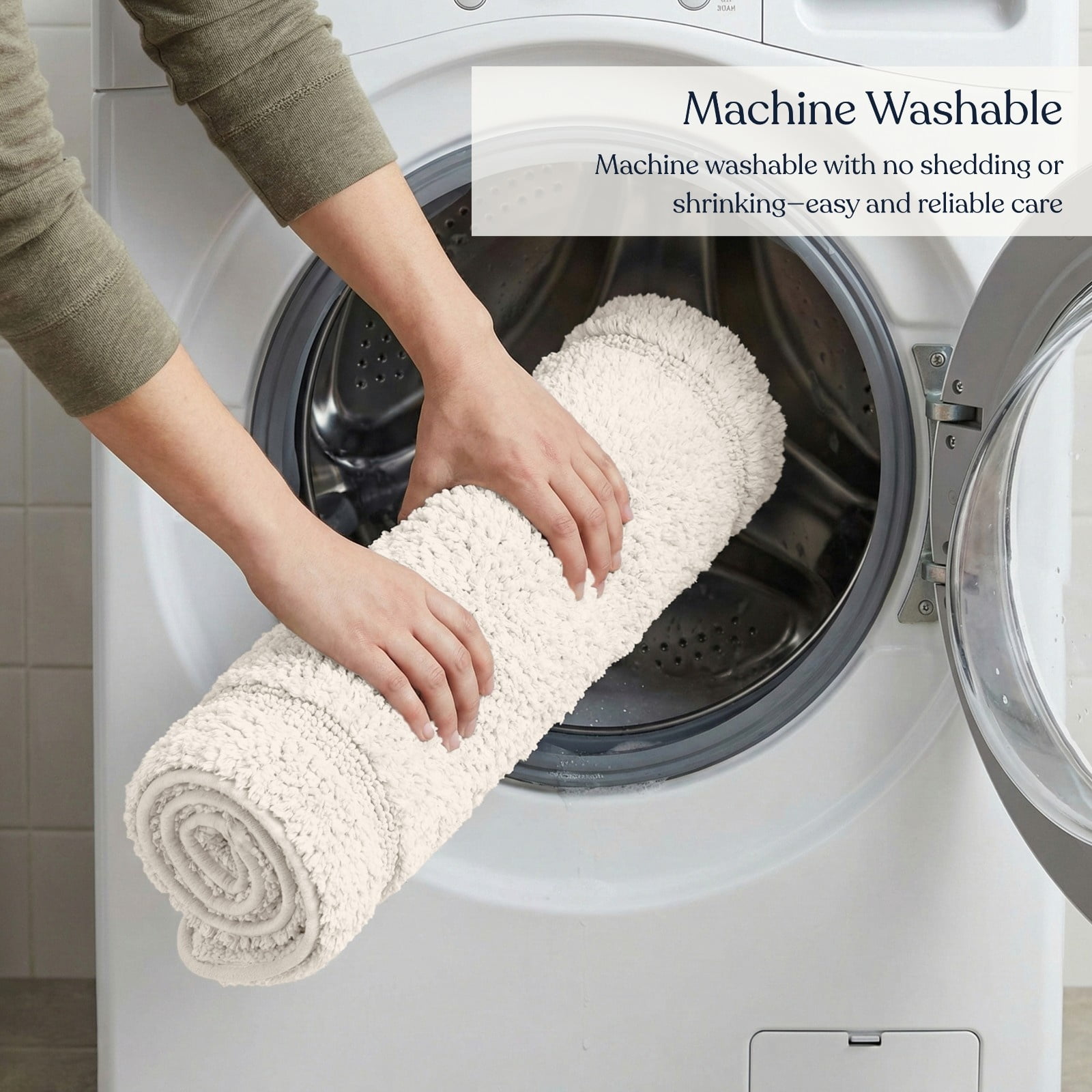 Delara Organic Cotton Reversible Bath Mat – 3000 GSM, GOTS Certified, Ultra-Thick & Super Absorbent | Soft, Plush & Quick-Drying Bathroom Rug