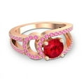thumbnail image 3 of 2.50 Carat Round Cut Red Ruby & Pink Sapphire Gemstone Beautiful Proposal Ring for Ladies Solid 14K Rose Gold Size 9 by Diamond-Capitals, 3 of 8