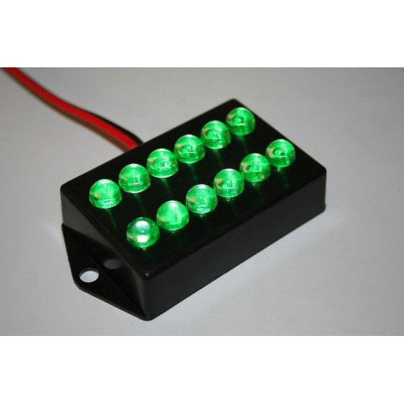 Utility Light 12 Bright Green LEDs - Waterproof housing, 12 Volt Cabin Map Light Auto, RV, Truck, Aircraft